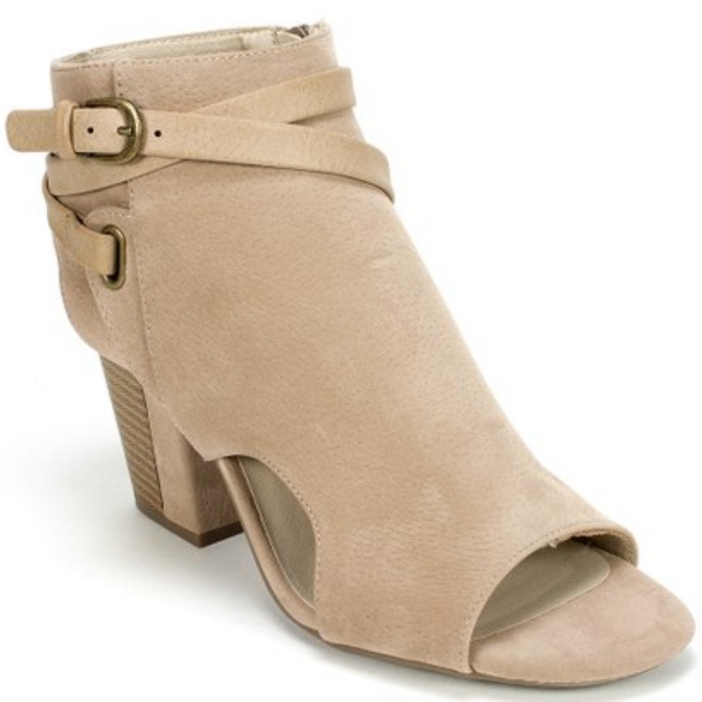 NWOB White Mountain Shira Sand Zipper Closure Cutouts Open Toe Heel Size 10